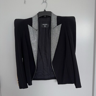 Balmain crystal embellished crepe blazer