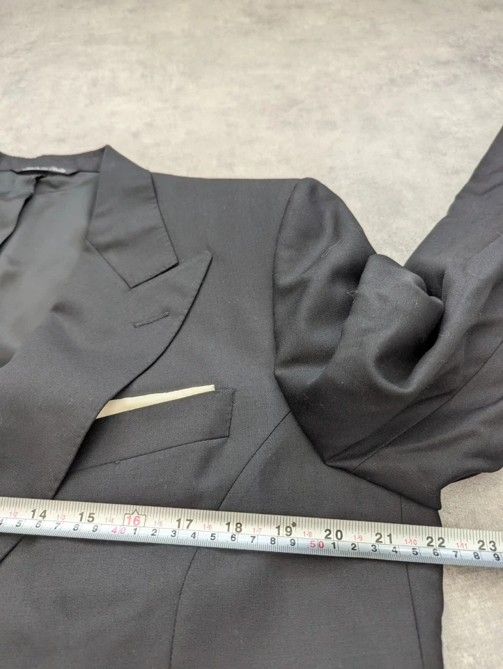 Traje Canali Para Hombres 44 Chaleco 3 Piezas Chaqueta de Lana Pantalones W36 Chaleco Inteligente Foto 3 de 4