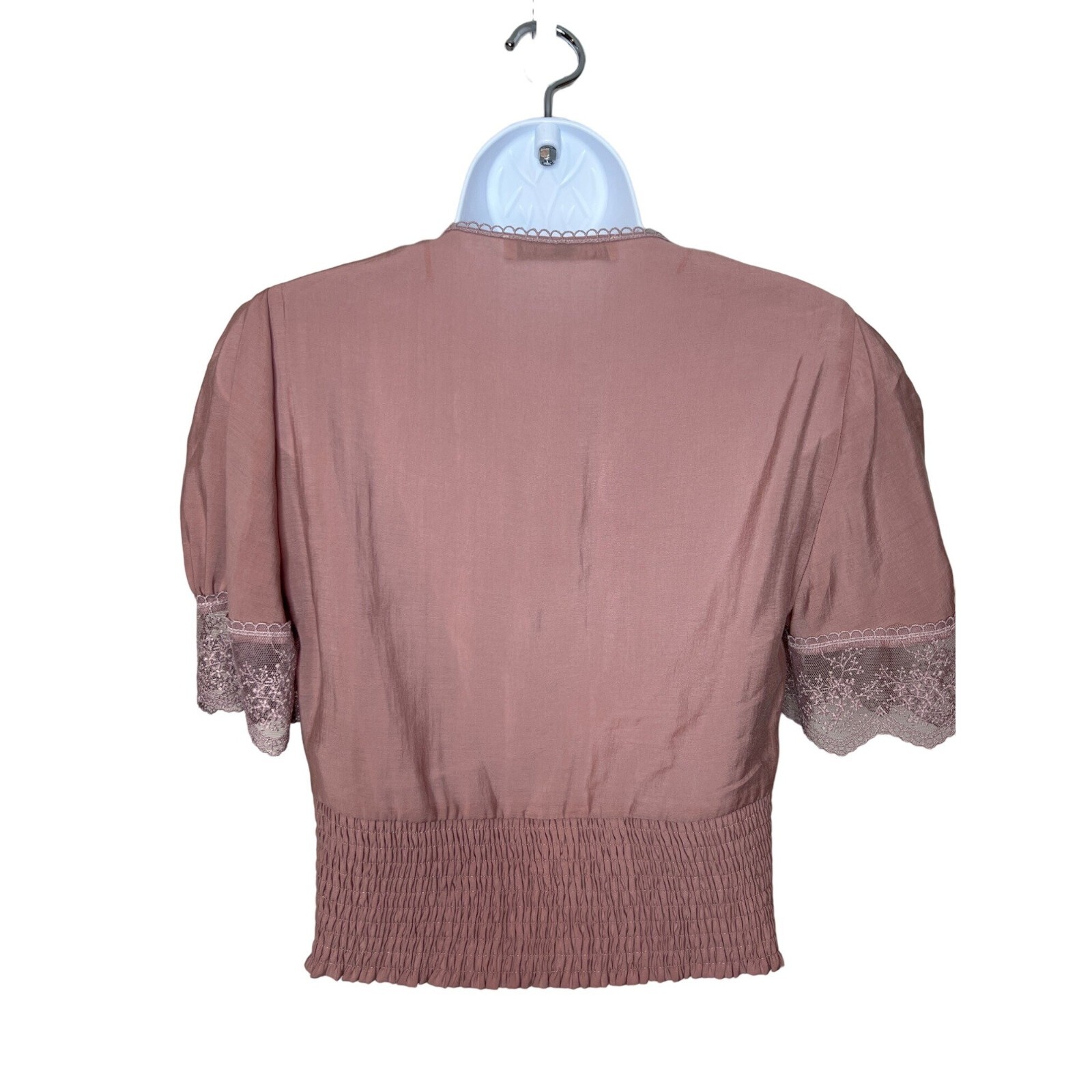 Zara Pink Blush Lace Top Size XS Runs Big Can Fit Up To Medium Romantic