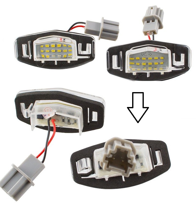 Éclairage de Plaque LED Arrière Blanc pour Honda Civic VIII de 2006 à 2011
