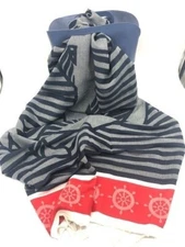 100% Cotton, jacquard Multiple Use Blanket, Didon, Red and Blue, Easy to carry.