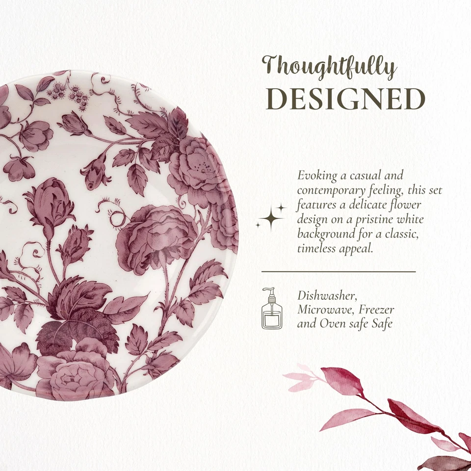 Чаша для хлопьев Spode Kinsley, набор из 4 штук, изготовлена из тонкой глиняной посуды, сделано в Англии - Изображение 3 из 4