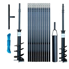 DRILLPARTNER Hand Auger Water well Earth 4"-7" and 3-60ft +BAILER/ CLAY BIT FREE