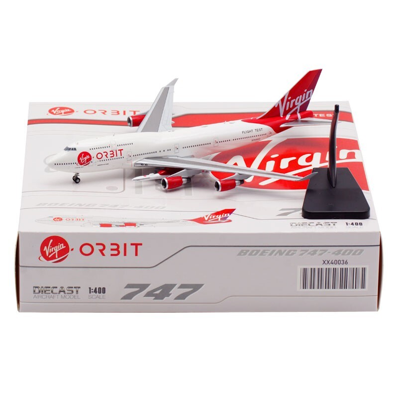 1:400 JC Wings Virgin Orbit Boeing B747-400 Diecast Models N744VG