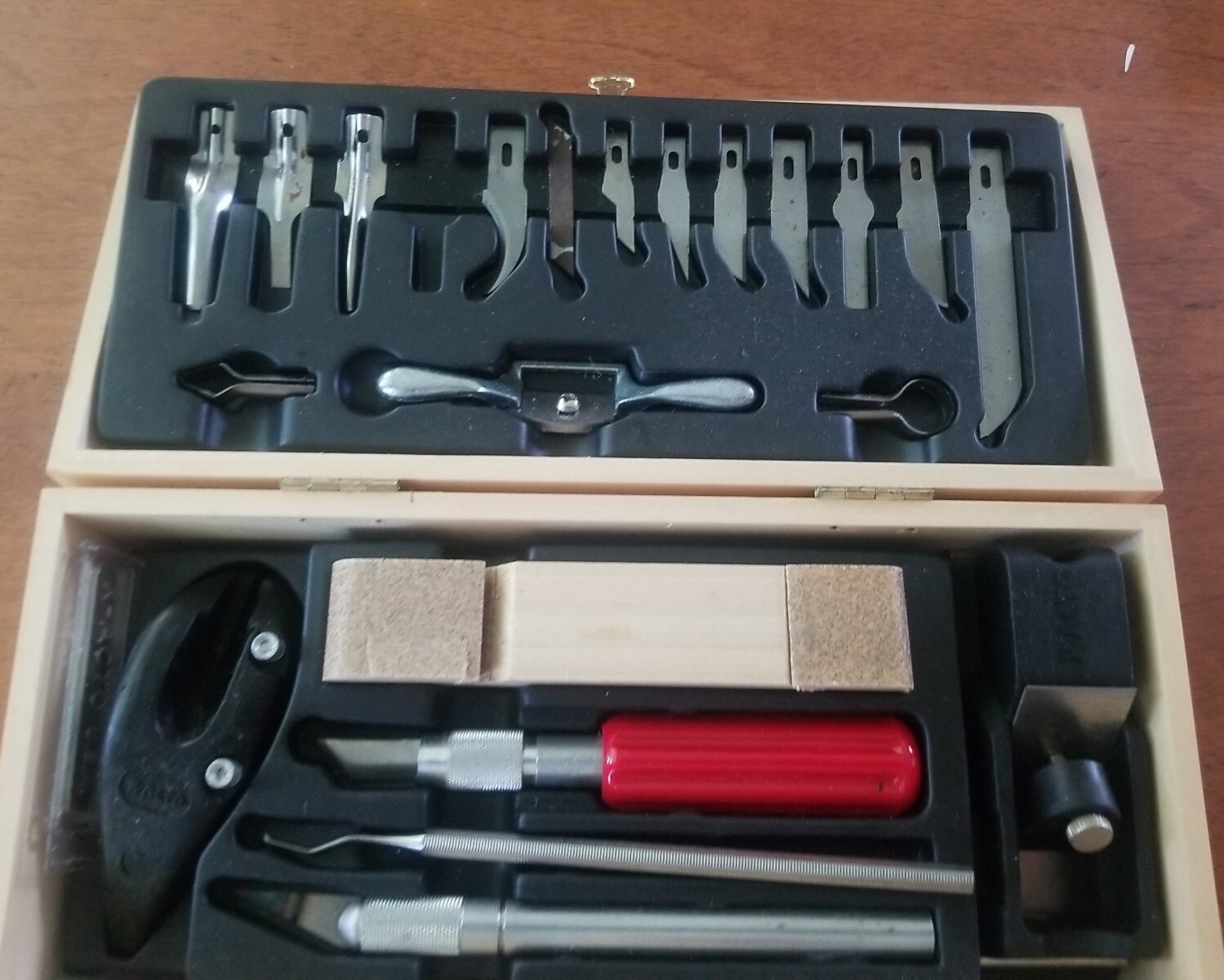 VTG XACTO Craft Tool Set Hobby Knife Box Set in Wooden Storage Chest