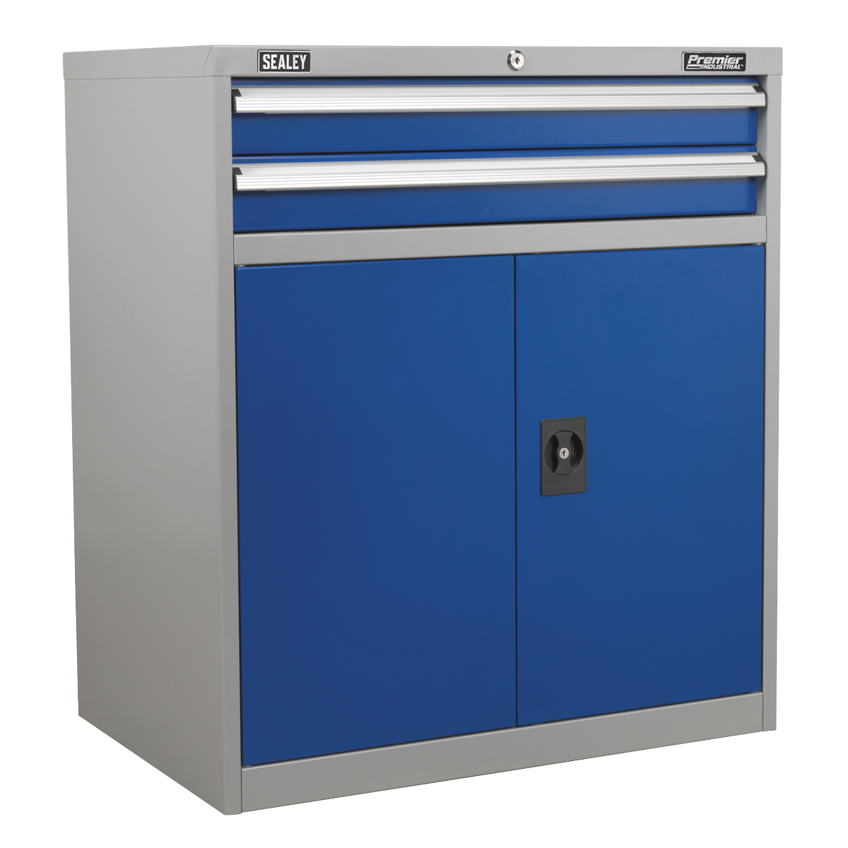 Tool Cabinet Industrial 2 Drawer with 1 Shelf Double Locker B Sealey API8810
