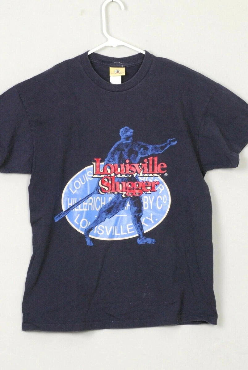 Vintage DUCK HEAD Mens XL Louisville Slugger T Shirt D Blue 90s Baseball Bat KY