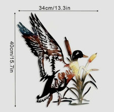 Wild Duck Metal Wall Sign with Duck Hunter for Cabin Office or Home 15.7inx13.3