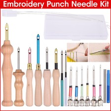 Embroidery Punch Needle Kits Wooden Handle Punch Pen Tool For Cross Stitching UK