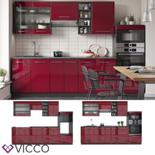 Cucina modulare blocco cucina americana Fame-Line 280cm bordeaux antracite Vicco