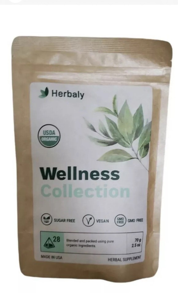 Herbaly Wellness Collection Tea - Vegan Gluten free, 28 Count Bag
