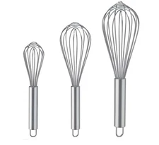3 Pcs Stainless Steel Whisk Kitchen Utensil Wisk For Blending and Stirring New 