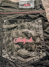 VNTG Southpole Super Baggy Wide Leg Opening Jean Shorts Jorts Hip Hop Sz 38