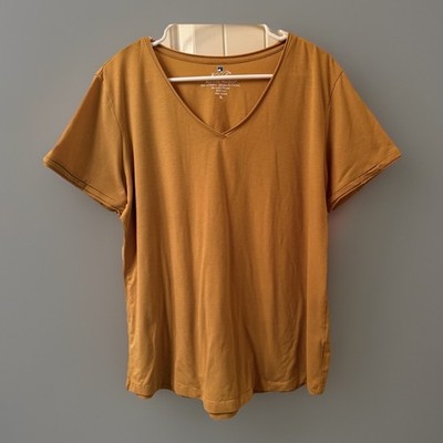 Kuhl MV Tee Women's XL Golden Spice V-Neck Short Sleeve Outdoor Athletic Top