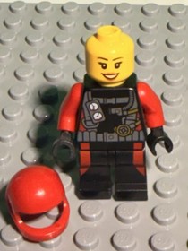 LEGO CITY # 60095 Deep Sea  Scuba Girl Woman in Helmet and Wetsuit Minifigure