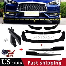 Front Bumper Lip Chin Spoiler Body Kit Splitter Side Skirt For Infiniti G37 C