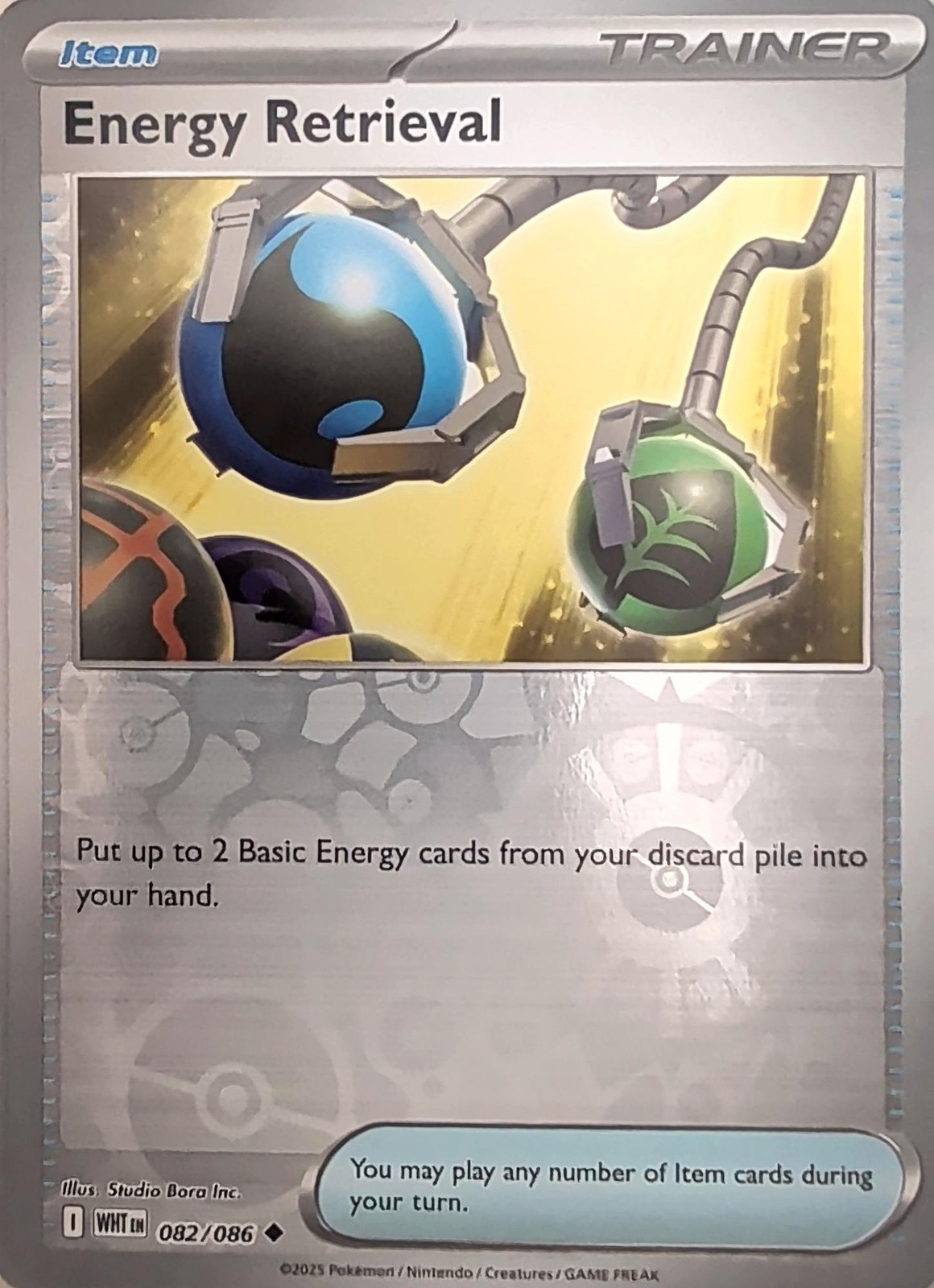 Energy Retrieval 082/086 Uncommon White Flare Pokemon Reverse Holo Near Mint