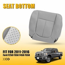 Driver Bottom Leather Seat Cover For 2011-2016 Ford F250 F350 F450 F550 Gray Eah Driver Bottom Leather Seat Cover For 2011-2016 Ford F250 F350 F450 F550 Gray Eah