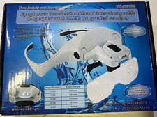 Headband Magnifier White w/ LED-Light, Interchangeable Lenses 1.0x-3.5x