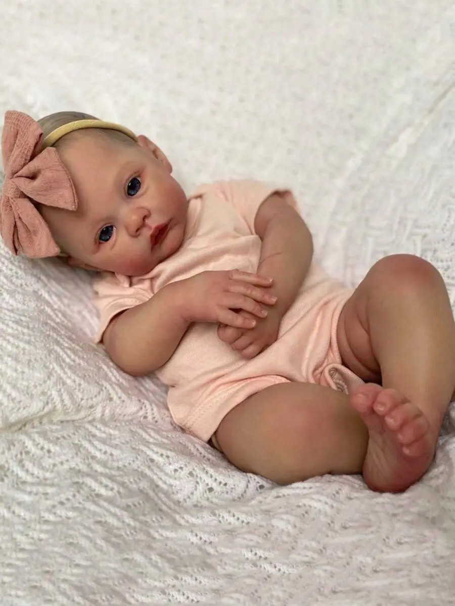 Bambola Reborn LONIAN 48cm - Bambola Silicone Collector Dormiente Con Capelli Hand-Made