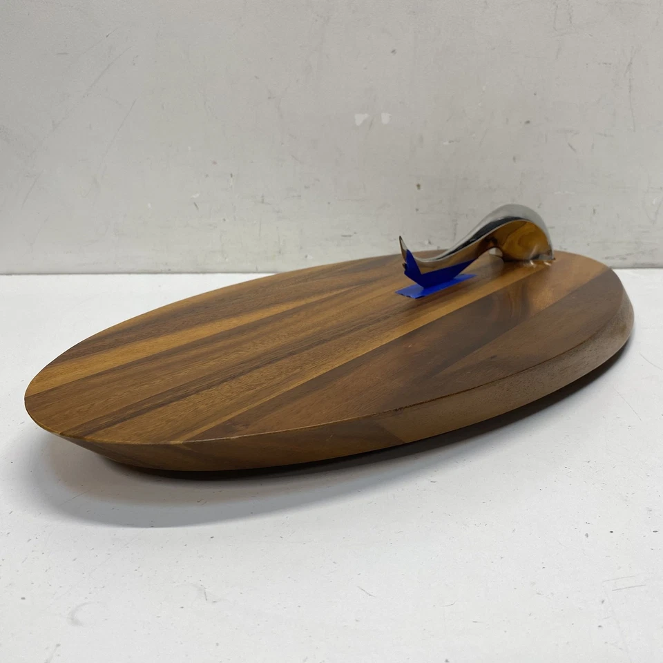 Nambe Swoop Cheese Board. 21 inch Long Wood Serve Tray - /Board - Image 2 of 4