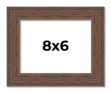 8x6 Frame Brown Farmhouse Solid Wood Picture Frame Width 1.5 Inches  Interior F