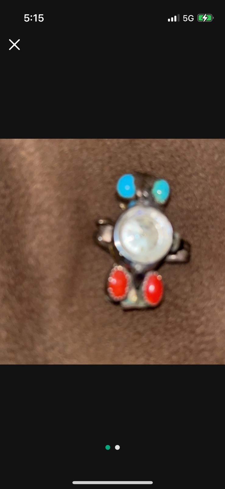 Silver And Turquoise Clock Ring - image 3