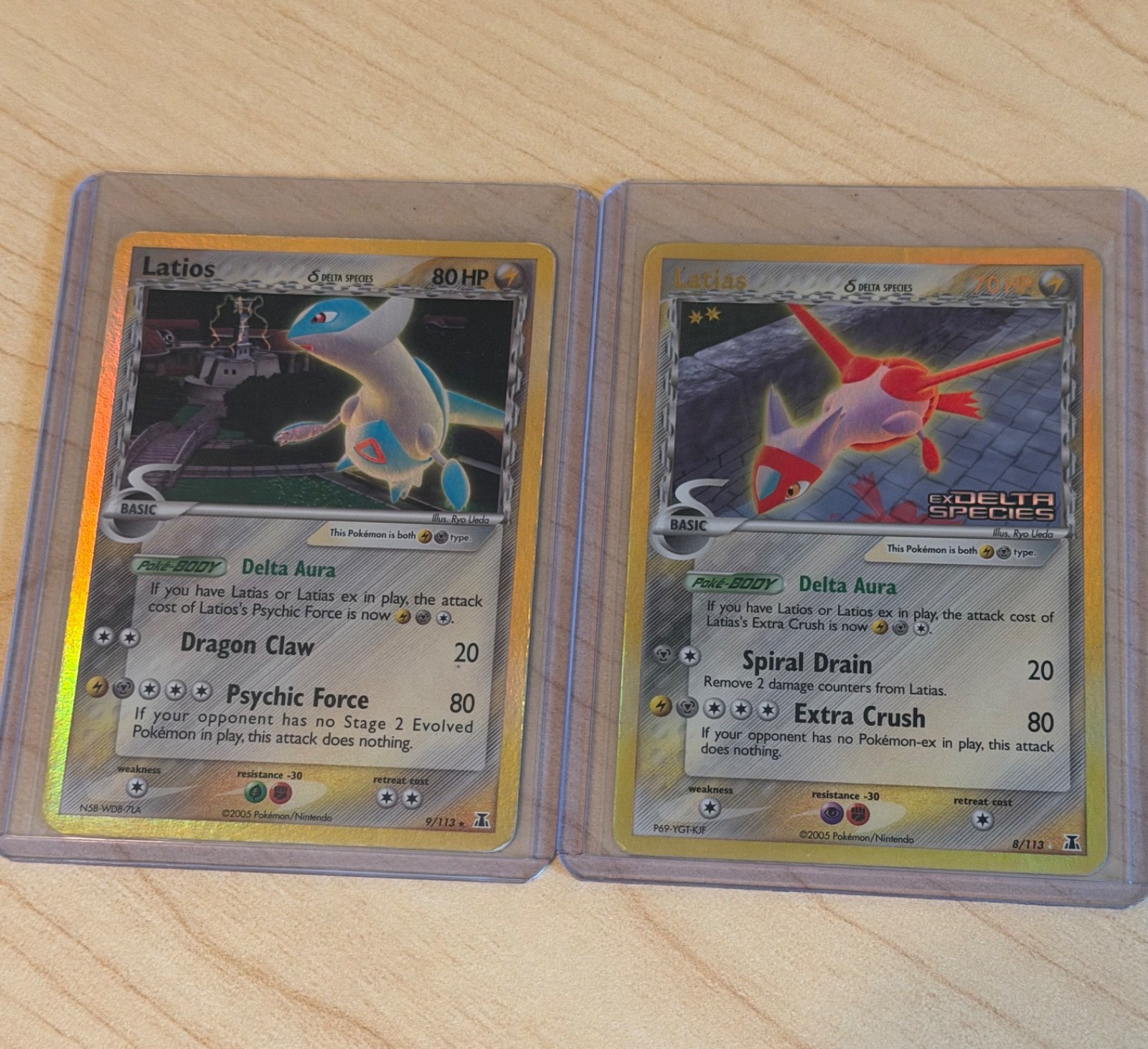 2x Pack!! (Delta Species) LATIAS 8/113 Reverse Holo + LATIOS 9/113 Holo