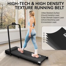 2-in-1 Foldable Treadmill Under Desk Electric Walking Jogging Pad W Remote 4