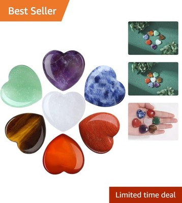 Exquisite 7 Chakra Polished Crystals - Heart Stones for Energy & Balance