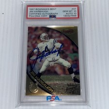 1997 Bowman's Best Jim Harbaugh Certified Auto PSA 10/10 DNA CERT POP 1