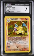 CGC 7 NEAR MINT Charizard 4/102 Set Base Holo Carta Pokemon
