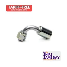 Vintage Air 35832-VUG, One Cadmium Aluminum | Steel -8 90 Degree Fitting Perform