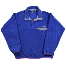 Vintage 90  s Patagonia Synchilla Fleece Snap T Pullover Men Medium/L Blue Purple
