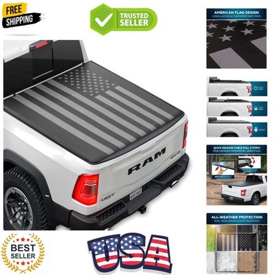 American Flag Truck Tonneau Cover for Ram 1500 2009-2026 NO RAMBOX with Short...