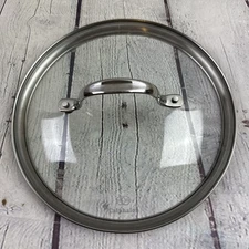 CALPHALON 9 Inch OD Round Replacement Glass Stainless Steel Lid