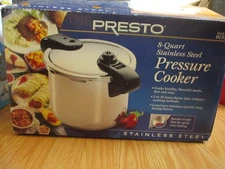Presto 8-Quart Stainless Steel 01370 Stove Top Pressure cooker- NEW