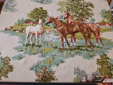 VTG Handmade Trapunto 3D Stuffed Horses Scene Fabric Art Unframed 16" X 20"Wide