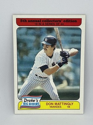 1985 Topps Drake's Big Hitters/Super Pitchers - Don Mattingly #19 NY Yankees