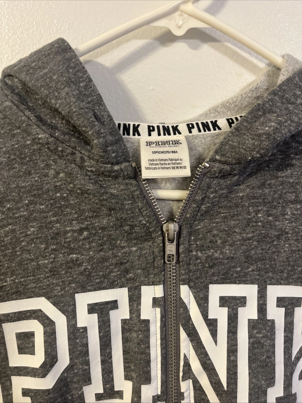 UNDERCOVER Felpa donna rosa Victoria's Secret grigia full zip con cappuccio taglia S