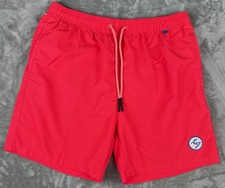 Uzzi Red Men's Swim Shorts M Drawstring Back Pocket Elastic Waist Mesh Lining