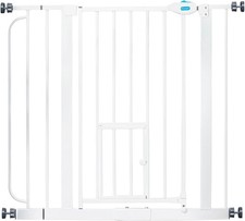 29.5  36.5  Extra Wide Dog Gate with Small Pet Door,Walk-Through Pressure Mounted