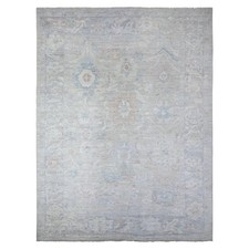 12'x15'5" Gray Afghan Angora Oushak Hand Knotted Pure Wool XL Oriental Rug 88136