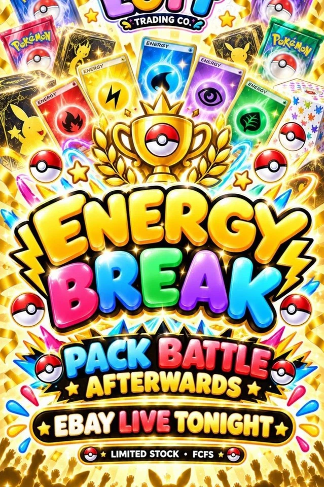 ⚡ ENERGY BREAK + PACK BATTLE TONIGHT • eBay LIVE • FCFS 🔥