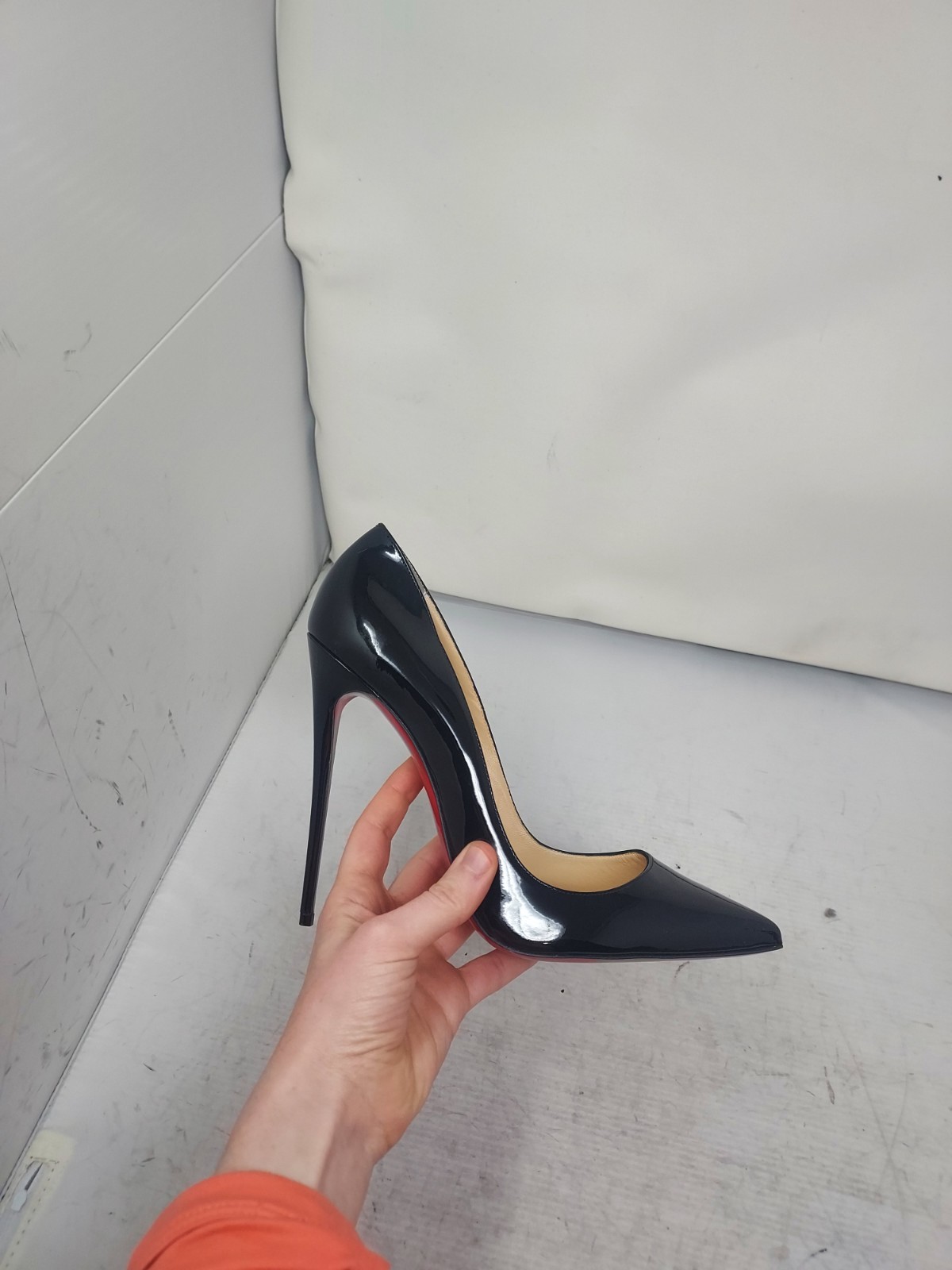 Christian Louboutin EU 42.5 US 12.5 Women NEW So Kate Black Patent Leather Pump