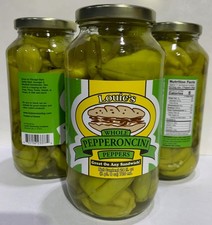 Louie's Whole Pepperoncini Peppers 24 fl oz Jar - Mild Greek Peppers - 3 Pack