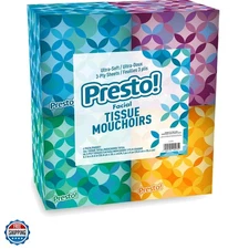 Amazon Brand - Ultra-Soft 3-Ply  Facial Tissues, 264 Count 4 Packs of 66, Pac...