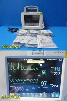 2010 Philips Intellivue MP30 Patient Monitor W/ MMS Module & NEW Leads ~ 39915