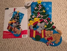Fiished Bucilla "The  Pawfect Gift 18" Stocking