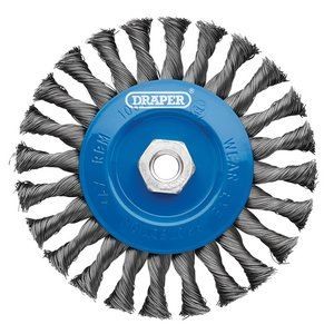 Draper 08059 Steel Twist-Knot Flat Wire Wheel Brush, 150mm, M14 WBW4 Wire Cup Br - Image 4
